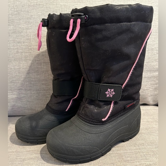 Pink and Black Winter Snow Boots - Picture 2 of 5